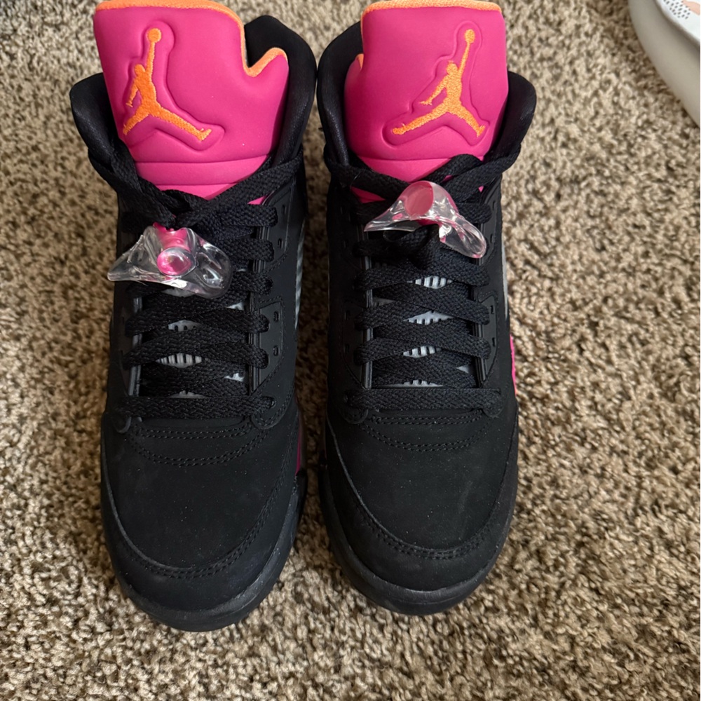 Jordan Black and Pink Sneakers with Sporty Design